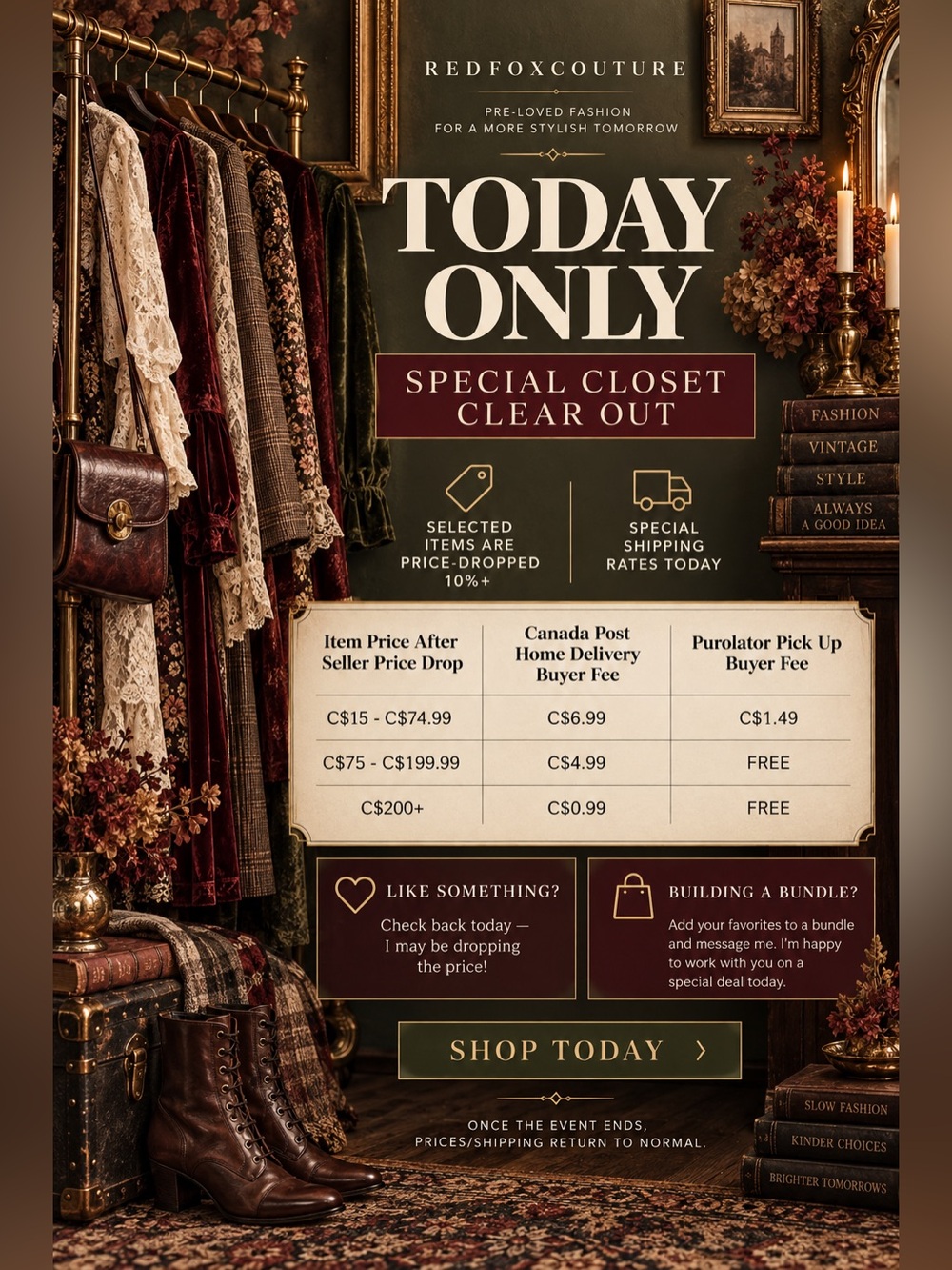 TODAY ONLY ✦ Special Closet Clear Out ✦